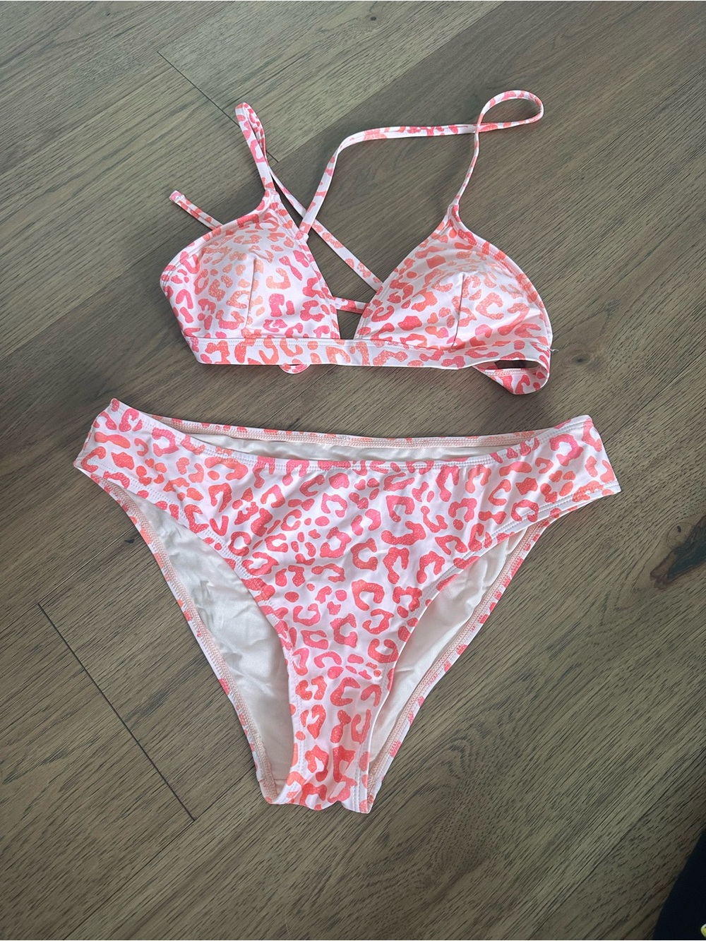 Pink Leopard Print Bikini Set